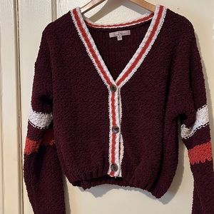 Burgundy layering cardigan